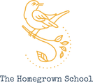 School's logo: a line drawing of a bird on a branch.
