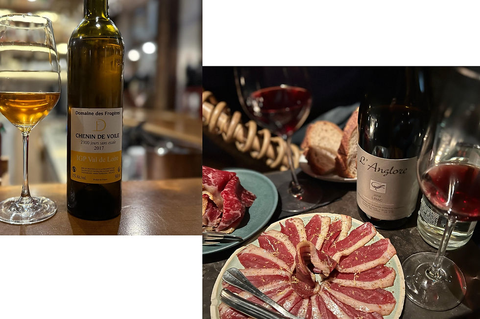 Left: Chenin de Voile, a Chenin Blanc cuvée from the Loire Valley made sous voile in the Jura style, where it is as much about the moment as the wine itself. Right: L’Anglore, once a hidden gem, now a cult reference in natural wine. In this context, the Quiet Participant can also be quietly explorative, discovering wines together without pressure or expectation.