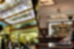 Parisian brasserie interior featuring Art Nouveau and Art Deco design details.