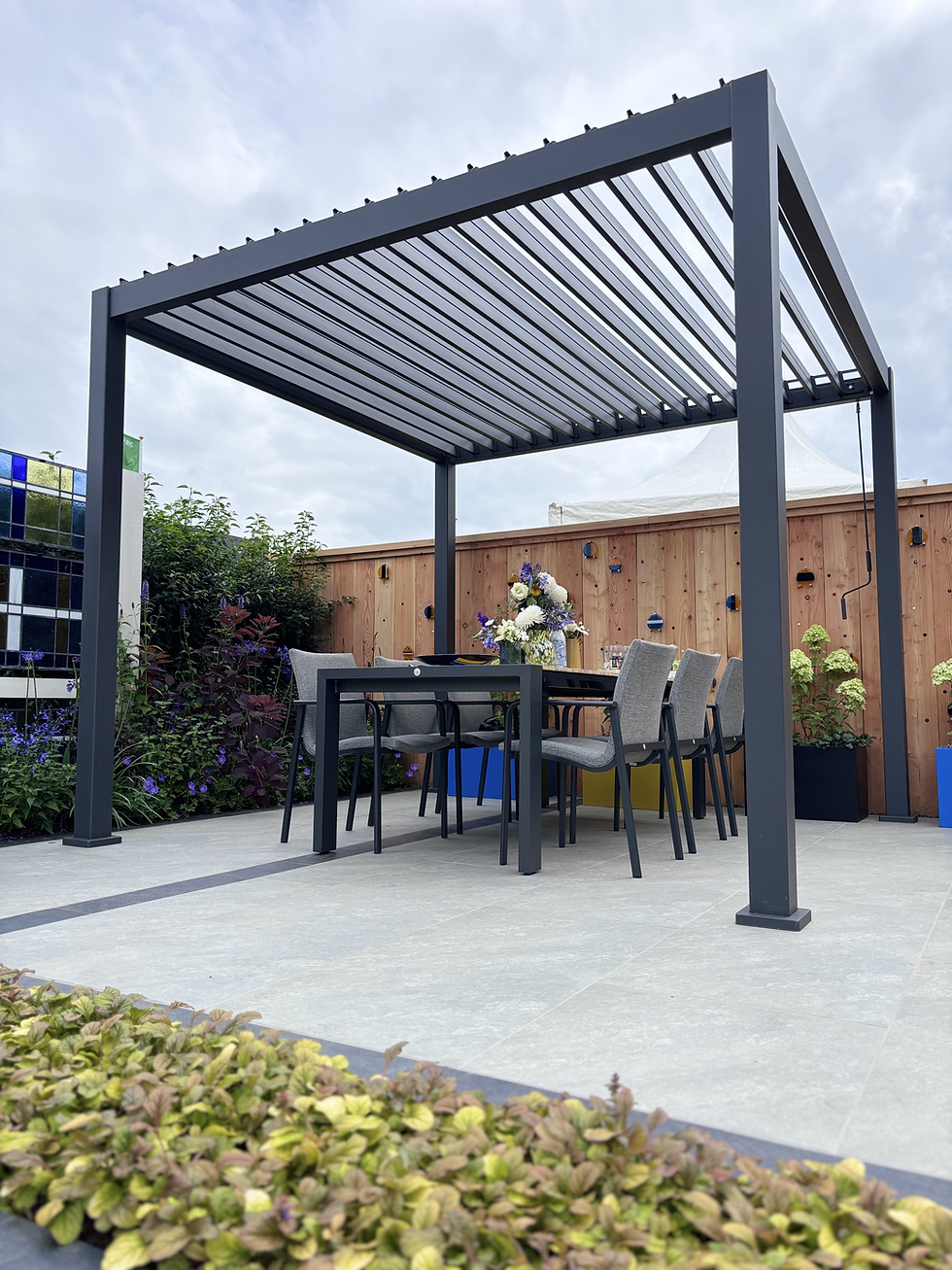 Thumbnail: Marador 3m x3m Tiltan Swing Aluminium Open Shut Roof Square Louvered Pergola 