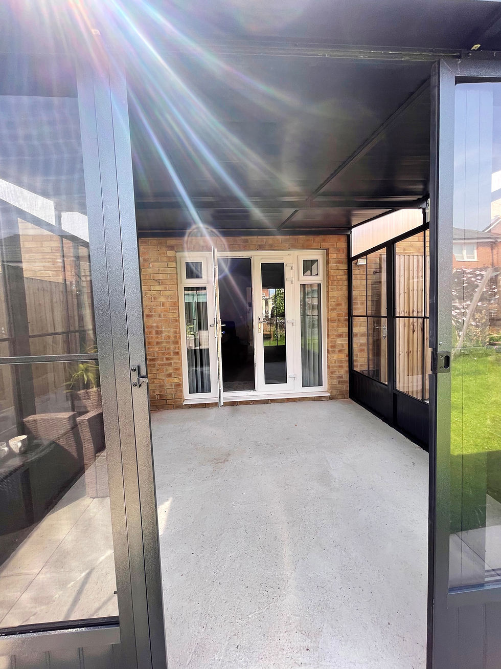 Thumbnail: Knightsbridge Deluxe 3x3.9 Enclosed Wall Canopy with Galvanized Roof and Sides