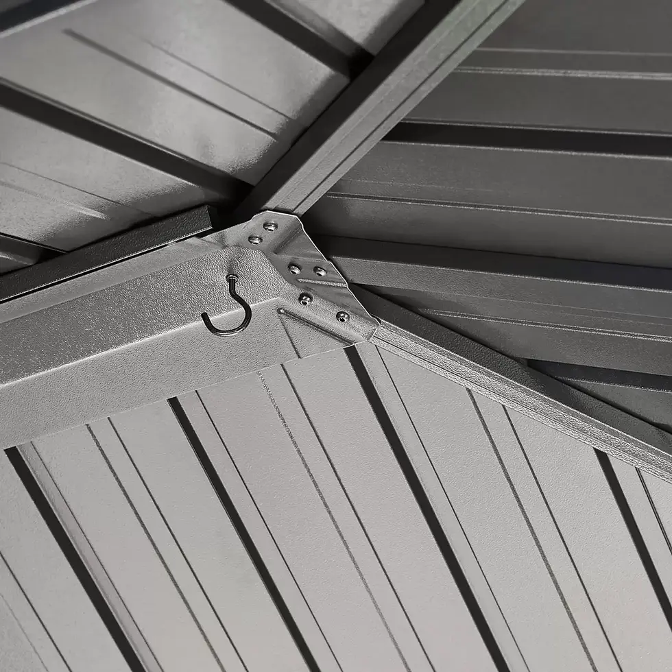 Thumbnail: Alma 10ft x 14ft - 3m x 4.23m Solid Roof Garden Gazebo - Galvanized Roof - Sojag