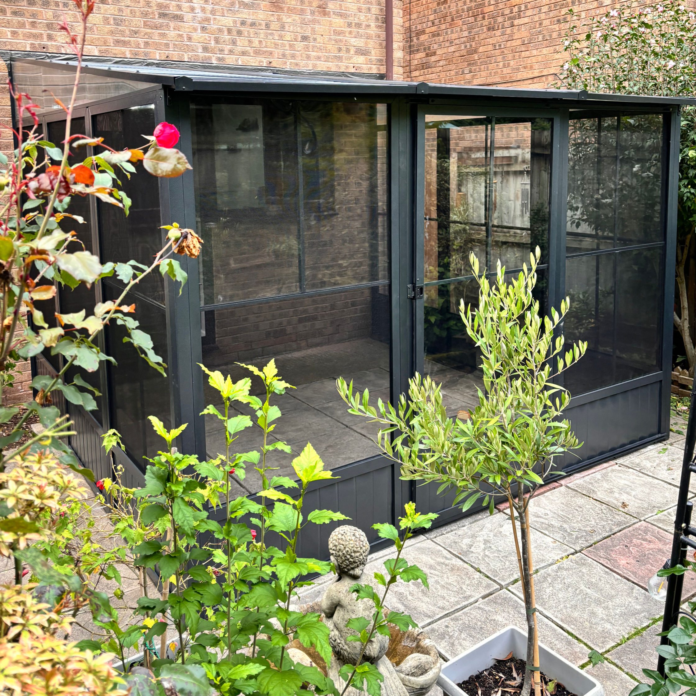 Knightsbridge Deluxe 3x3m Enclosed Wall Canopy with Galvanized Roof and Sides