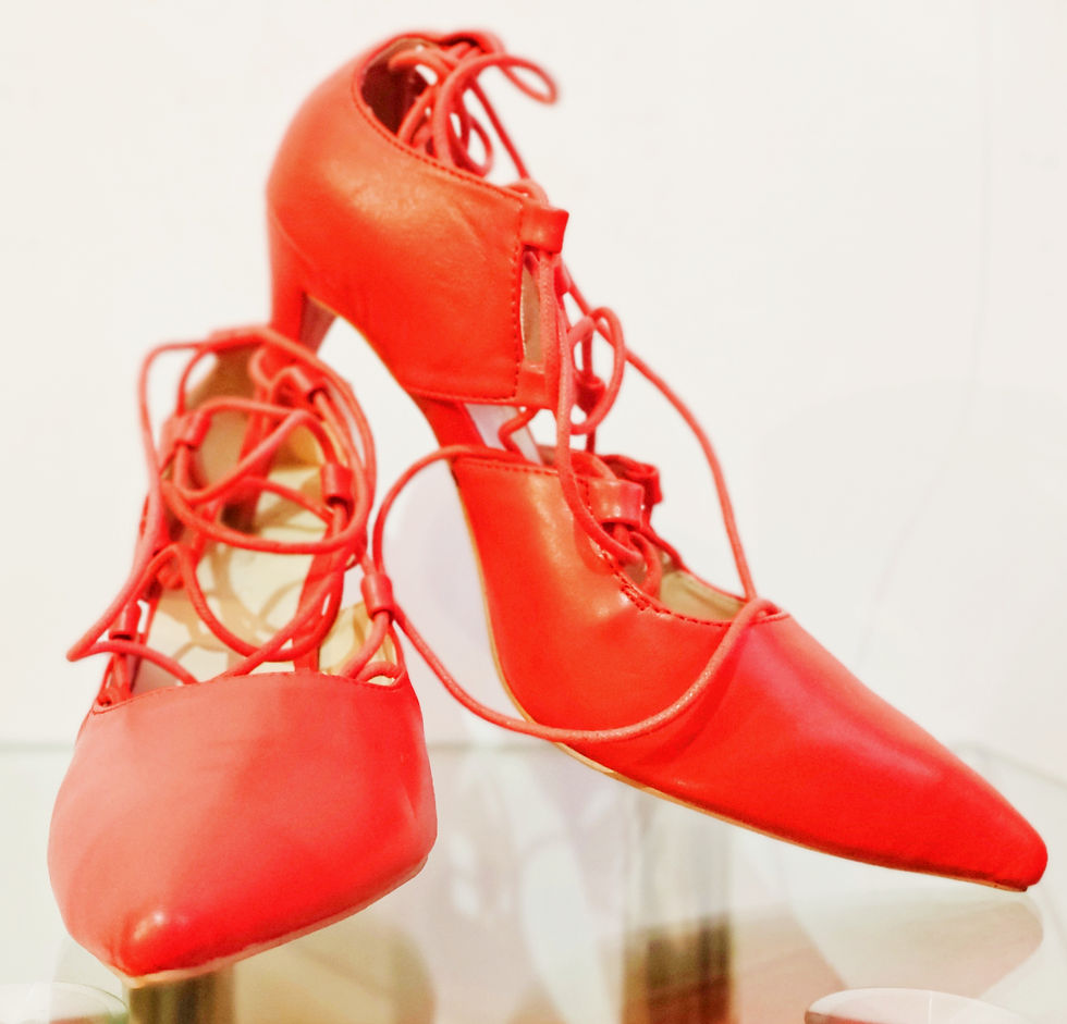 Thumbnail: Zoom red laces high heels 