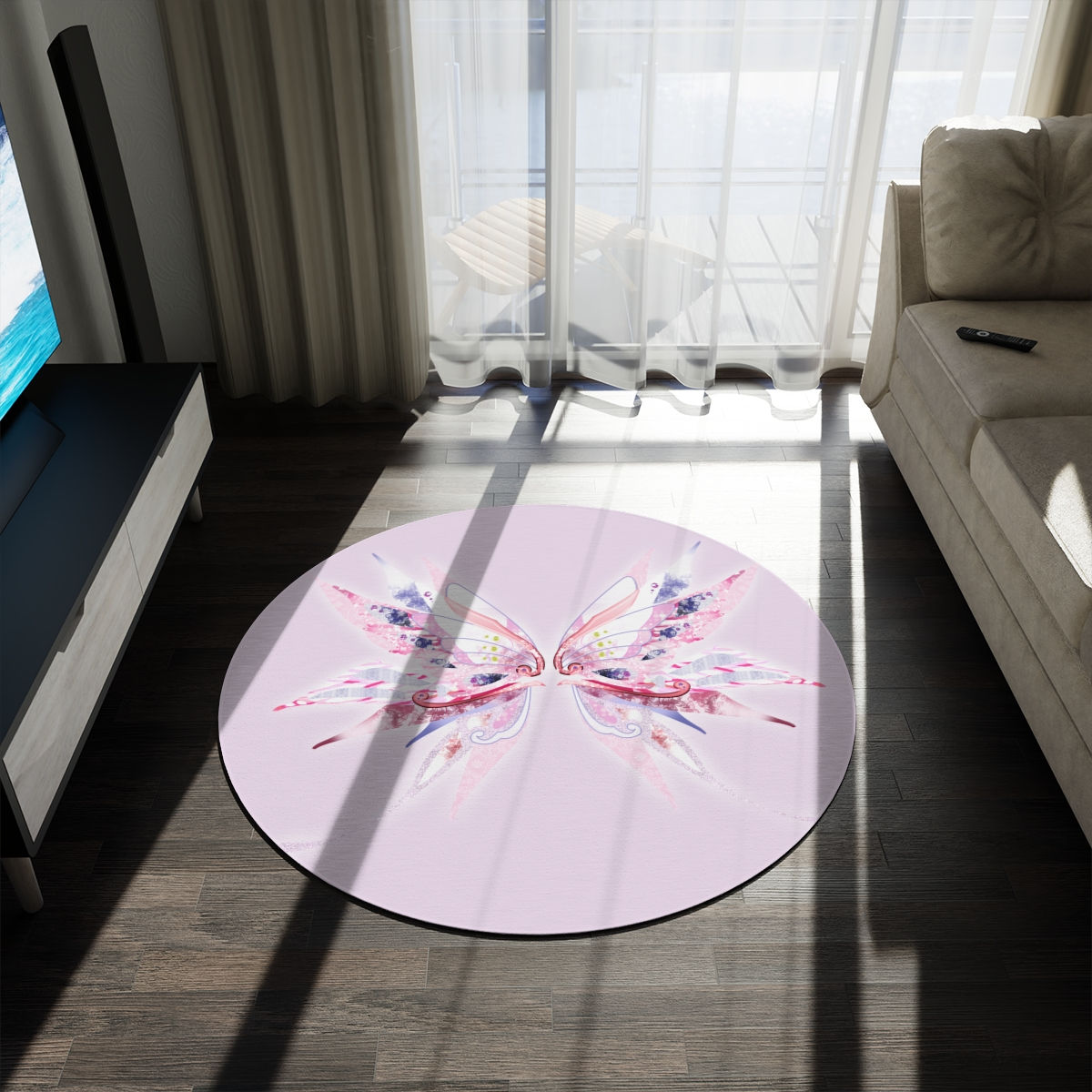Pink Round Rug