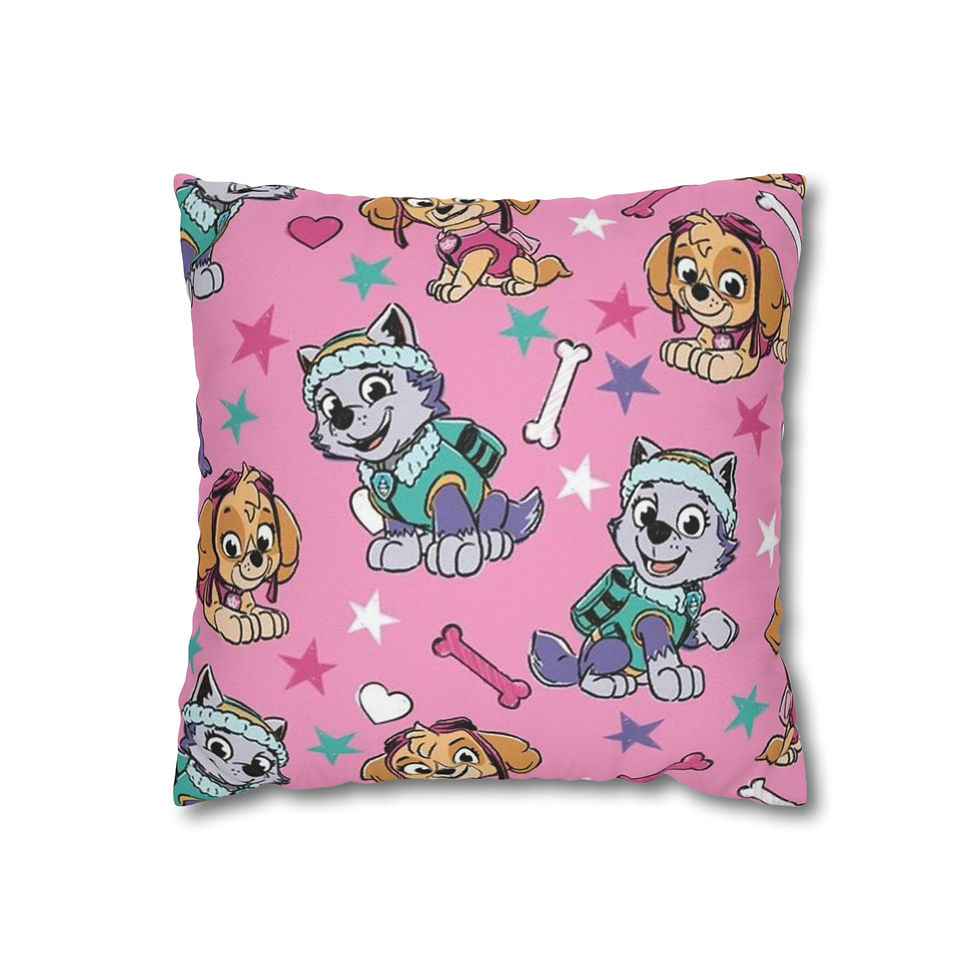 Thumbnail: Spun Polyester Square Pillow Case(Puppy)