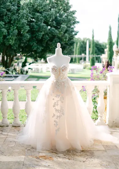 Wedding Dress in Villa Toscana Miami