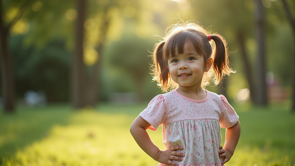 Wide angle view of a serene outdoor space to help children unwind