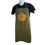 Thumbnail: Olive green canvas apron with a bright orange Rochester flower logo displayed on a mannequin.
