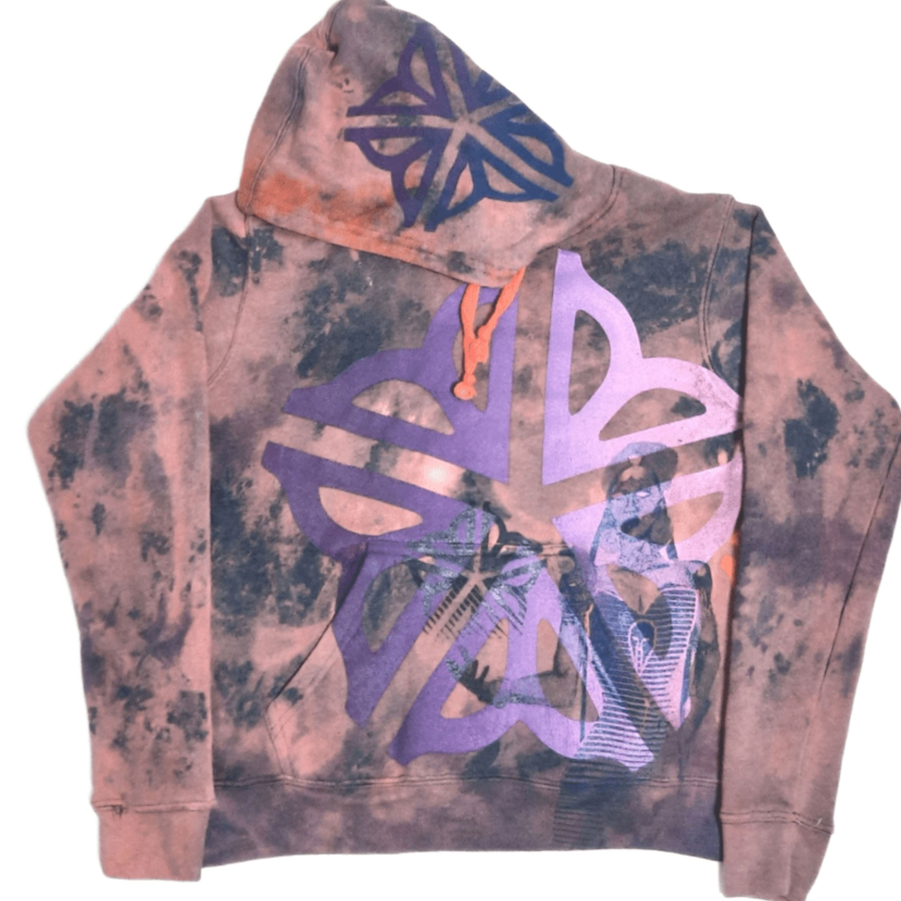 Front view Flower City Logo Cityscape Tie-Dye Pullover