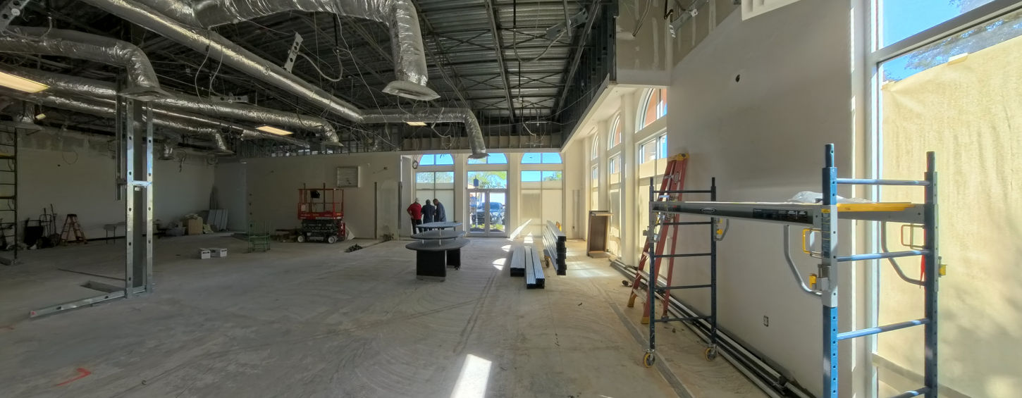 Unfinished commercial interior space before retail build-out in Bonita Springs Florida.