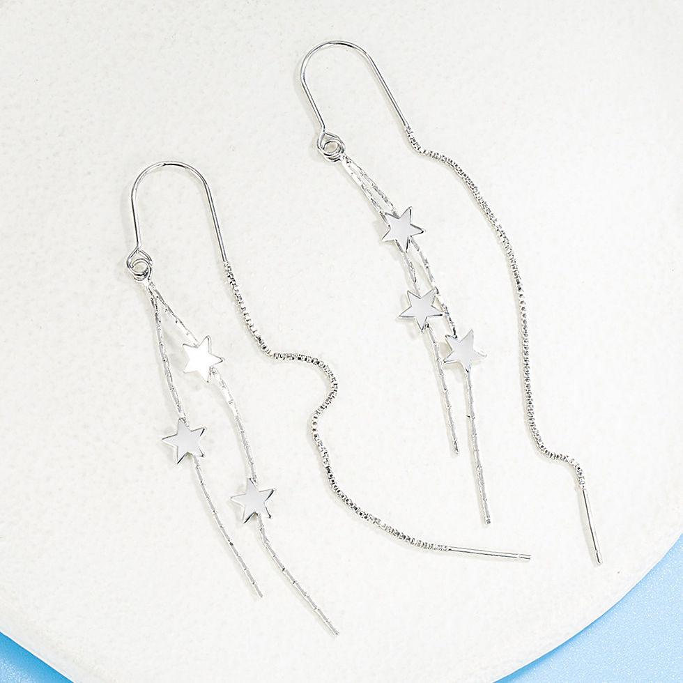 Thumbnail: Star Tassel Hook Earrings