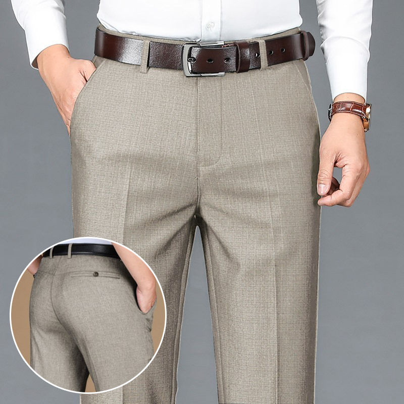 New Men's Classic Straight Leg Business Suit Pants Solid Formal Occasion Office