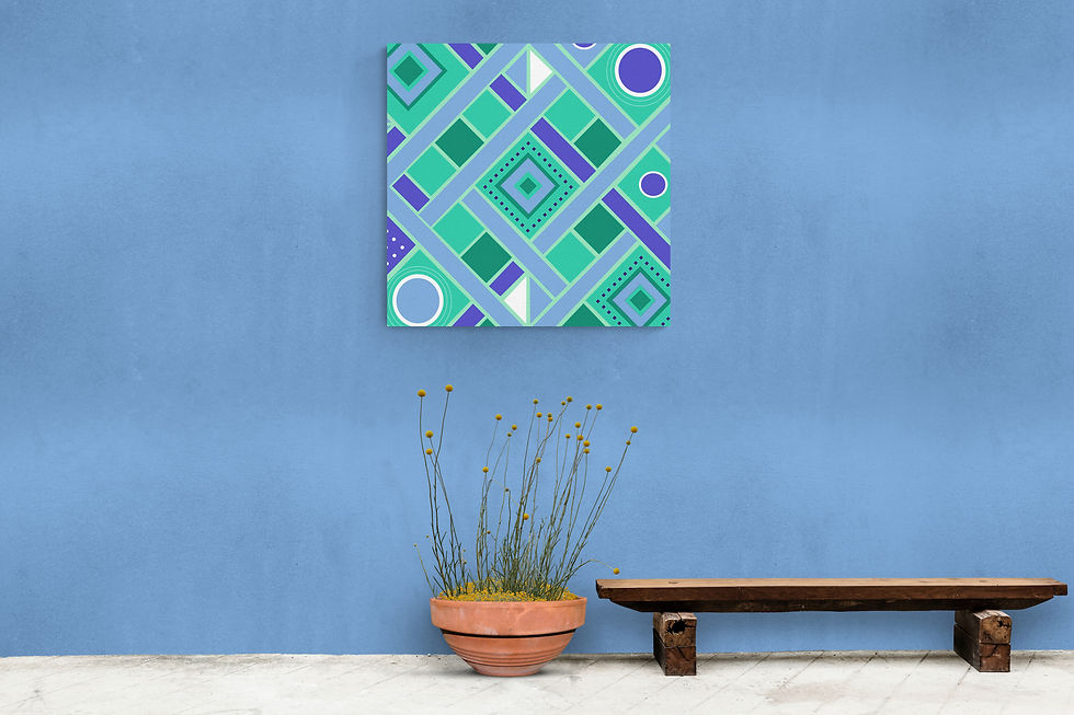 Thumbnail: Gay Flag Colors Geometric Art Abstract Canvas Print