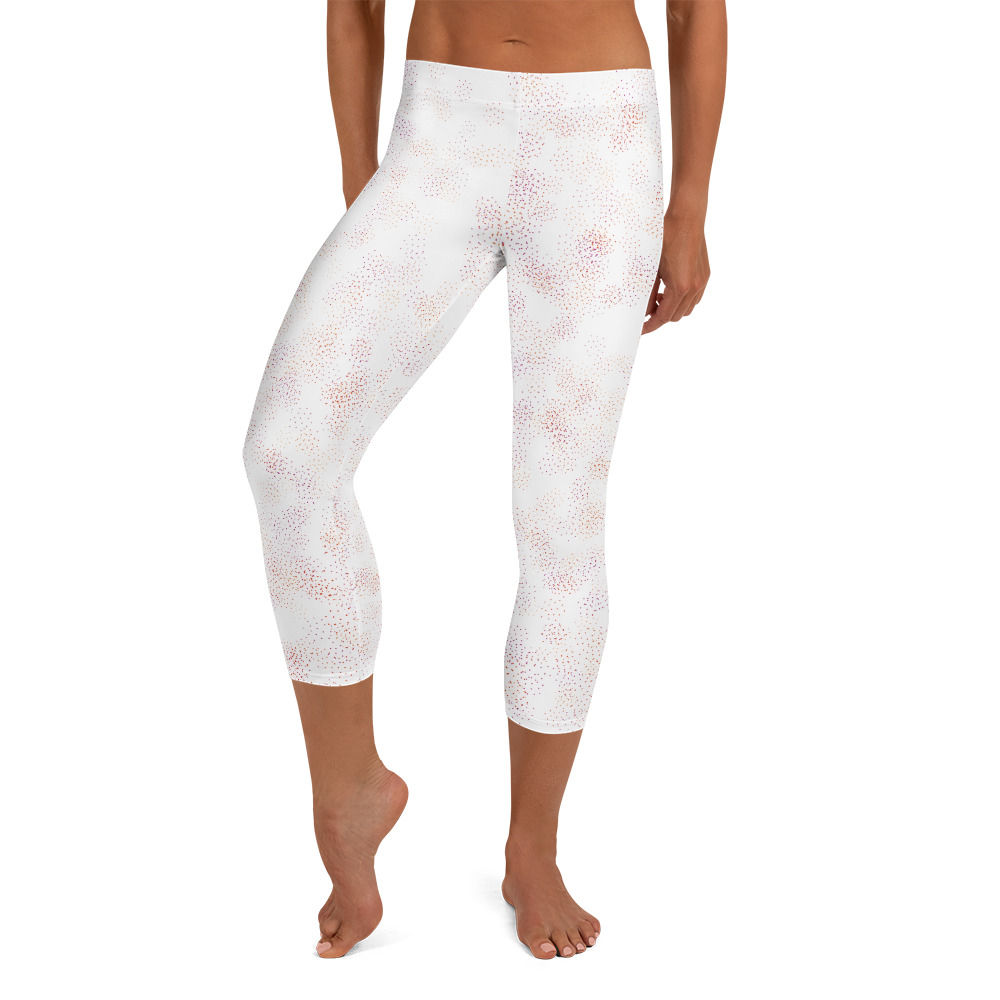 Lesbian Flag Colors Capri Leggings