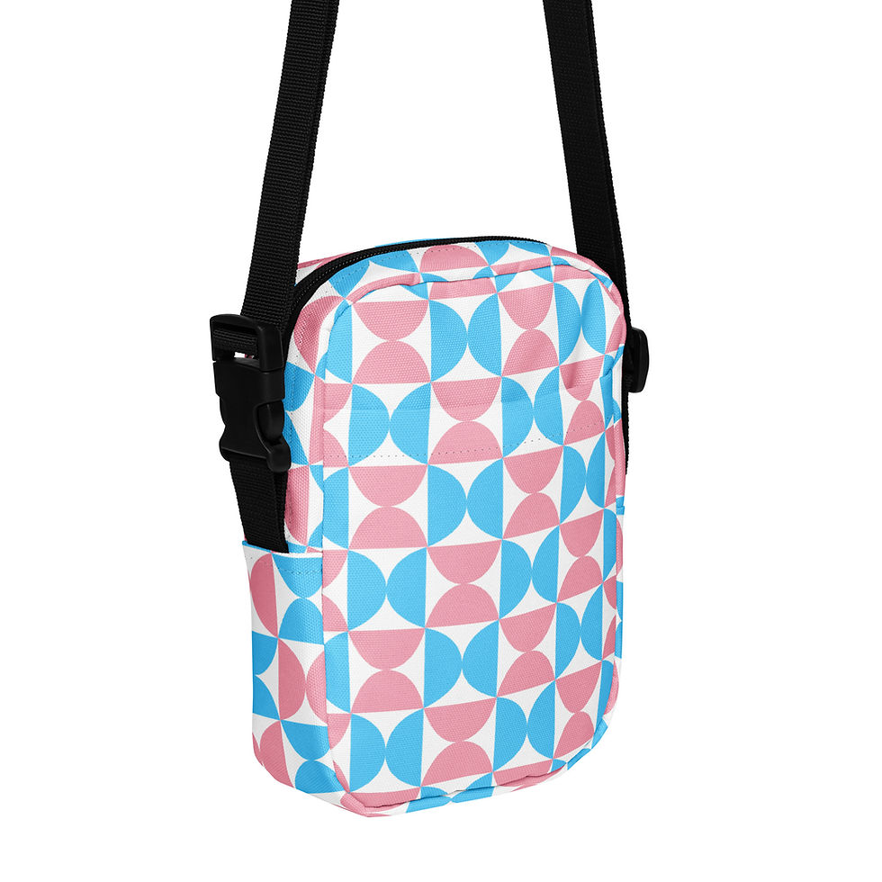 Transgender Flag Colors Utility Crossbody Bag
