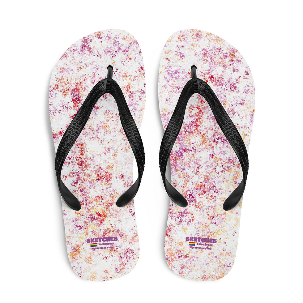 Lesbian Flag Colors Flip Flops