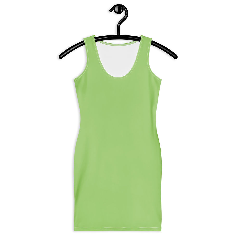 Thumbnail: Light Green Color of the Aromantic Flag Bodycon Dress