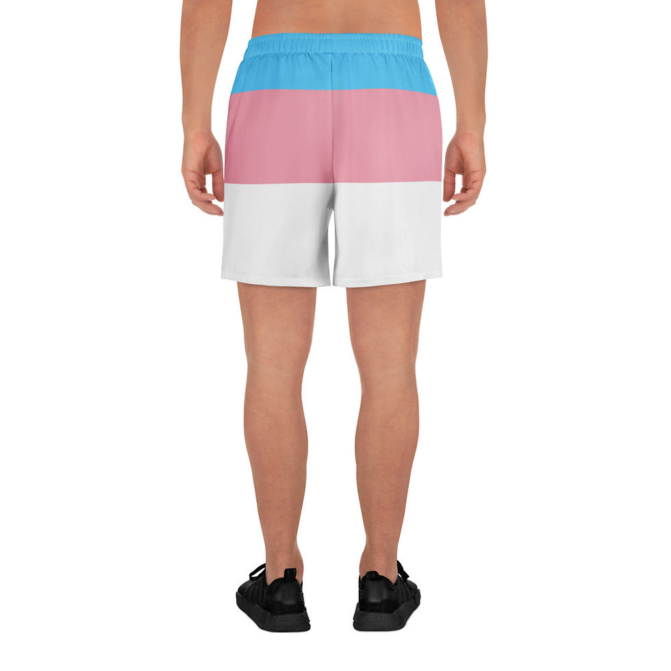 Thumbnail: Transgender Flag Colors Athletic Long Shorts