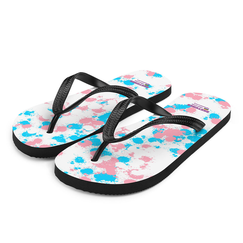 Transgender Flag Colors Flip Flops