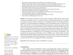 Atheroma-Relevant 7-Oxysterols Differentially Upregulate Cd14 Expressio