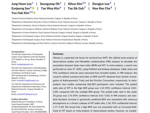Body mass index and meniscal tears: Evidence from meta-analysis of observational studies and Mendelian randomization