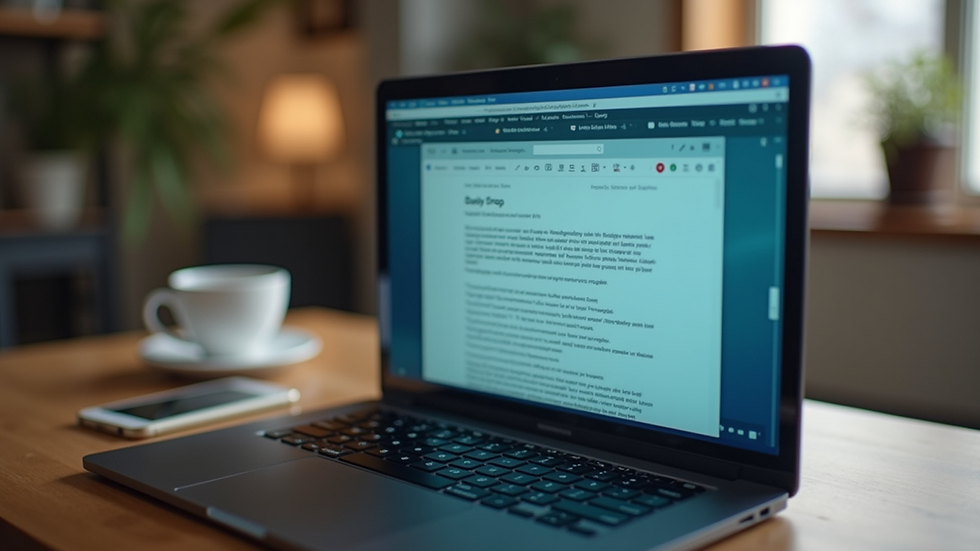 Close-up view of a laptop screen displaying an email draft