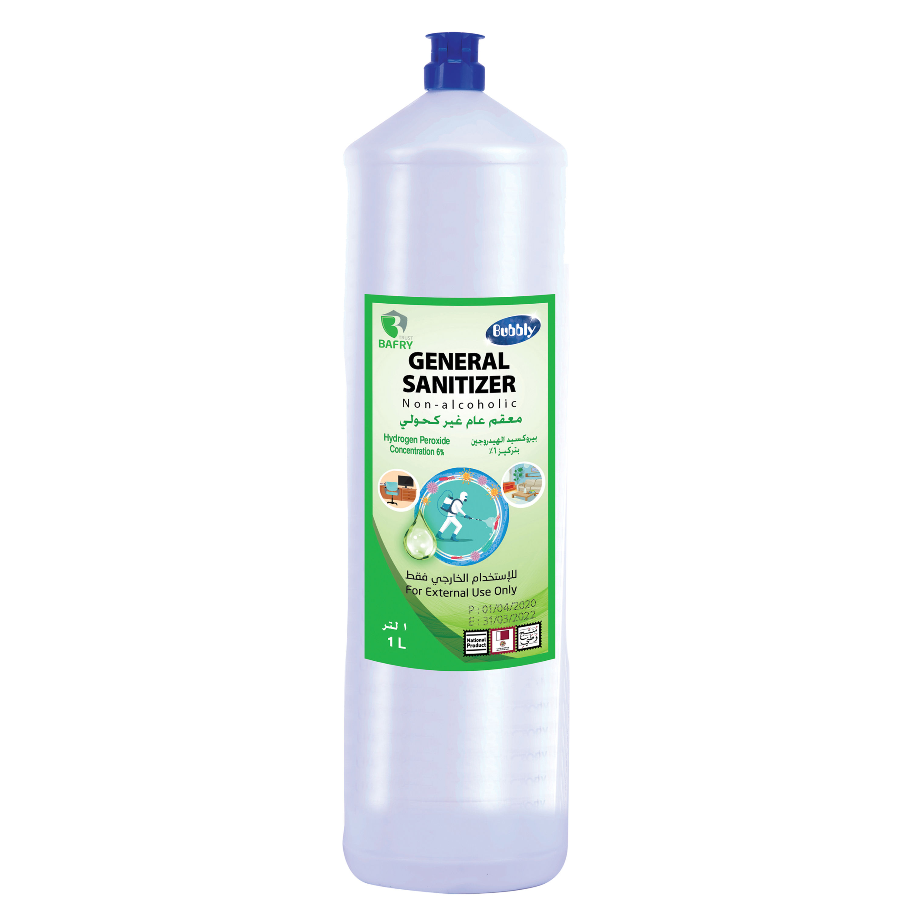 Bubbly General Sanitizer Non-alcoholic Concentration 6% 1L
