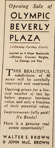 July 1933 LA Times Ad