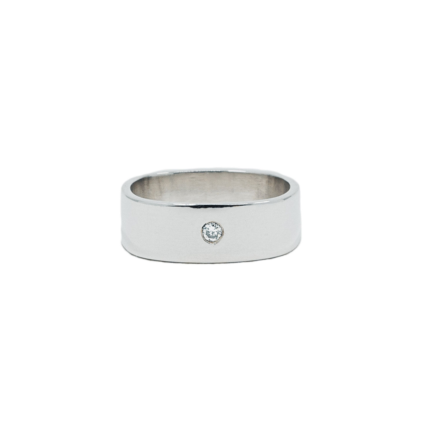 Soft Square Band Ring with Diamond