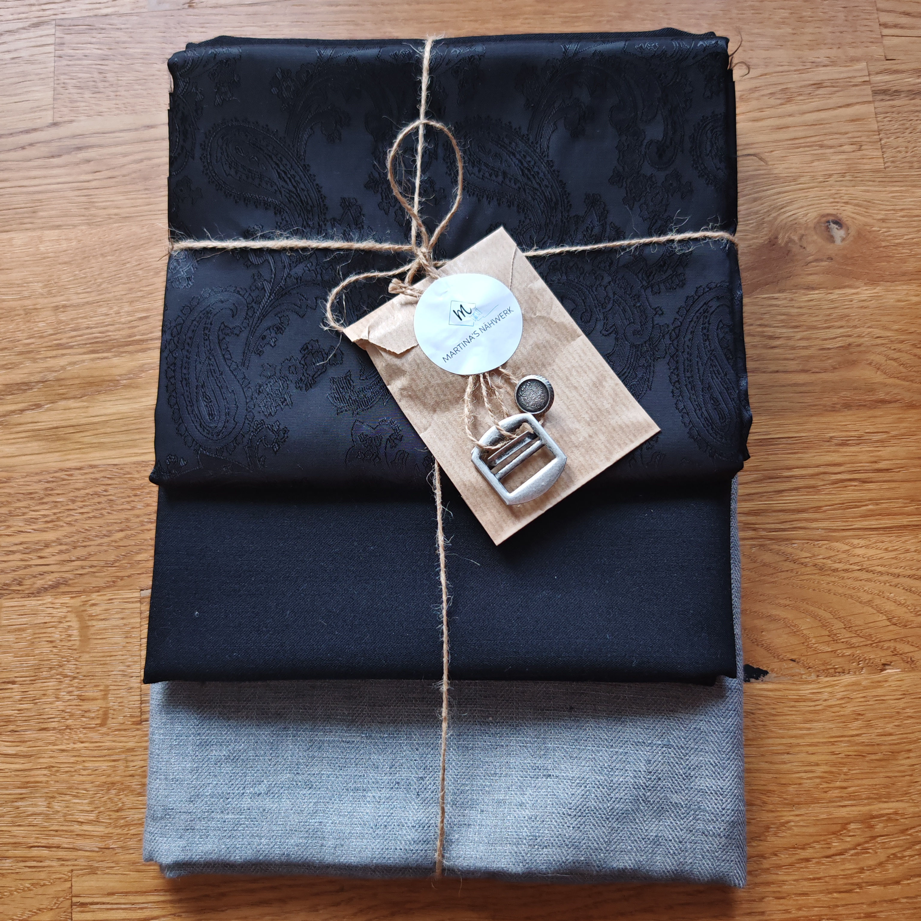 Stoffpaket Weste - grau/schwarz