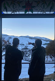 Admiring the view from Unit 1 Chez Jean