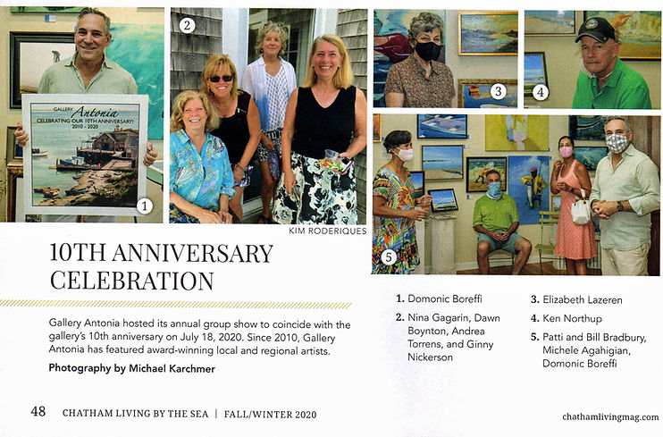 Chatham Living Magazine, Gallery Antonia, 10 year celebration, Chatham MA