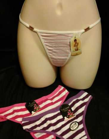 Thumbnail: Cotton panties Pink / Purple / Cotton / Stripes