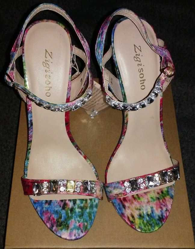Thumbnail: ZigiSoho BMTFB Watercolor Bling 5" Heel Size 8.5