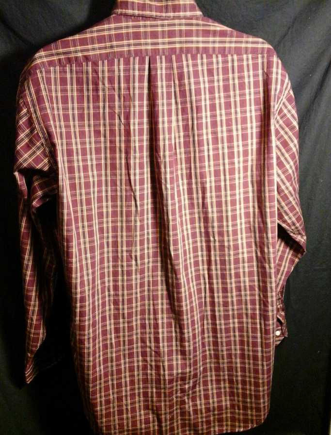 Thumbnail: Burgundy Plaid Long Sleeve Button Down Shirt