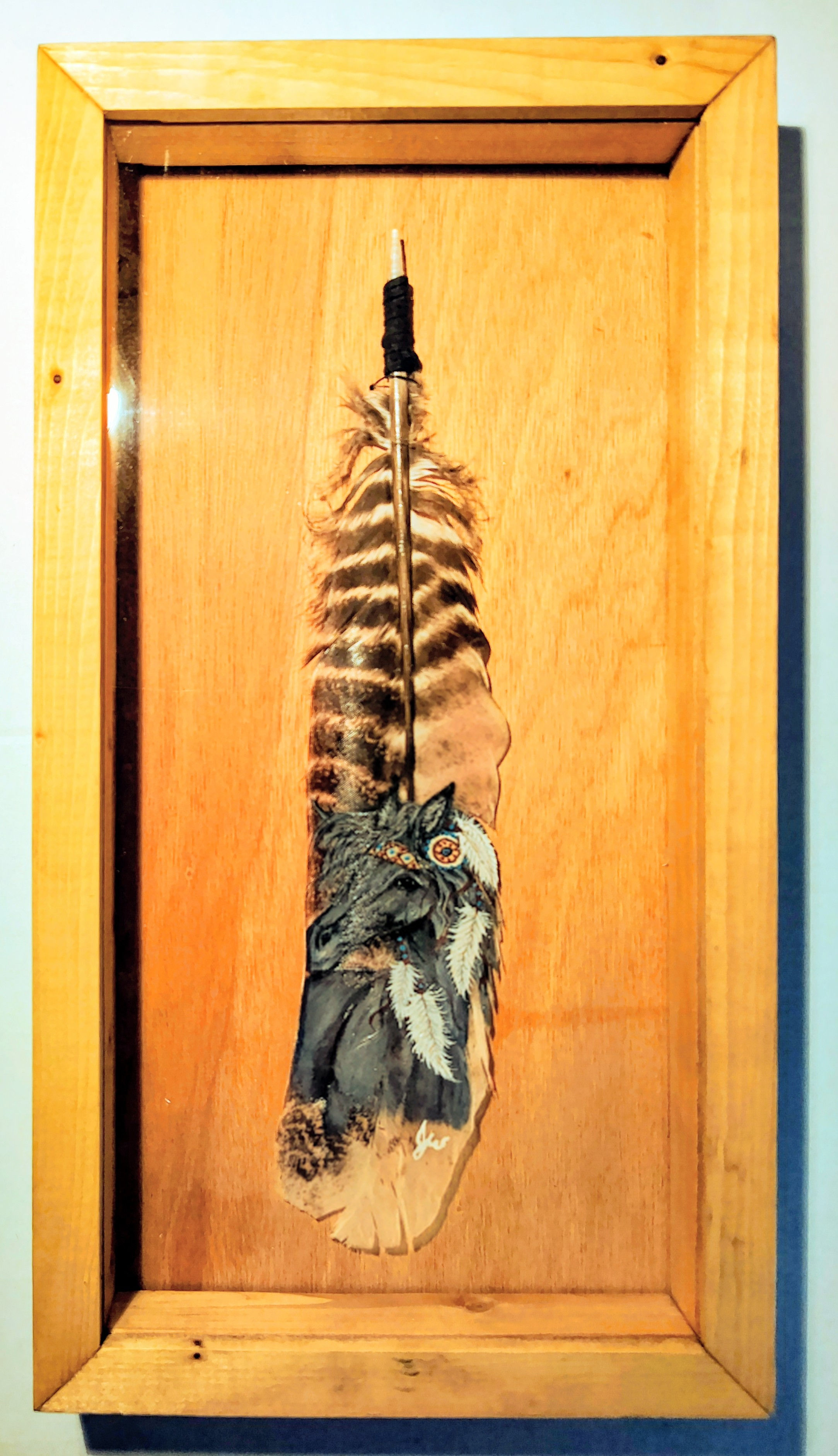 Hand-Painted Feather Set- "Grey Native Horse"