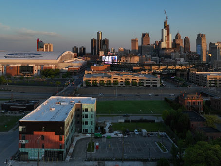 Skyline view of Brush Park Apartments