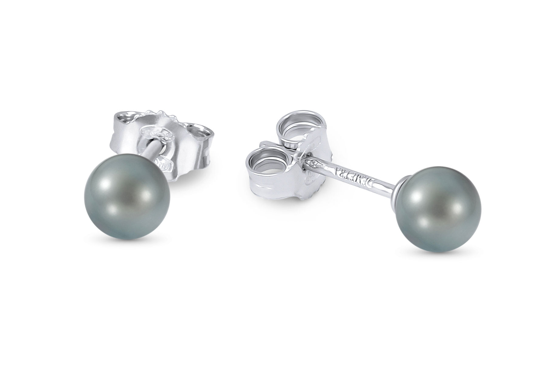 ORECCHINI CON PERLE GRIGIE 5,5-6mm