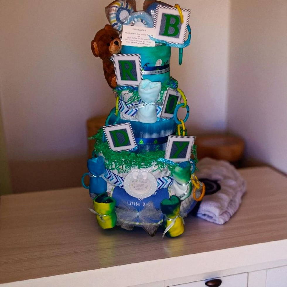 Custom Tie-Dye Diaper Cake