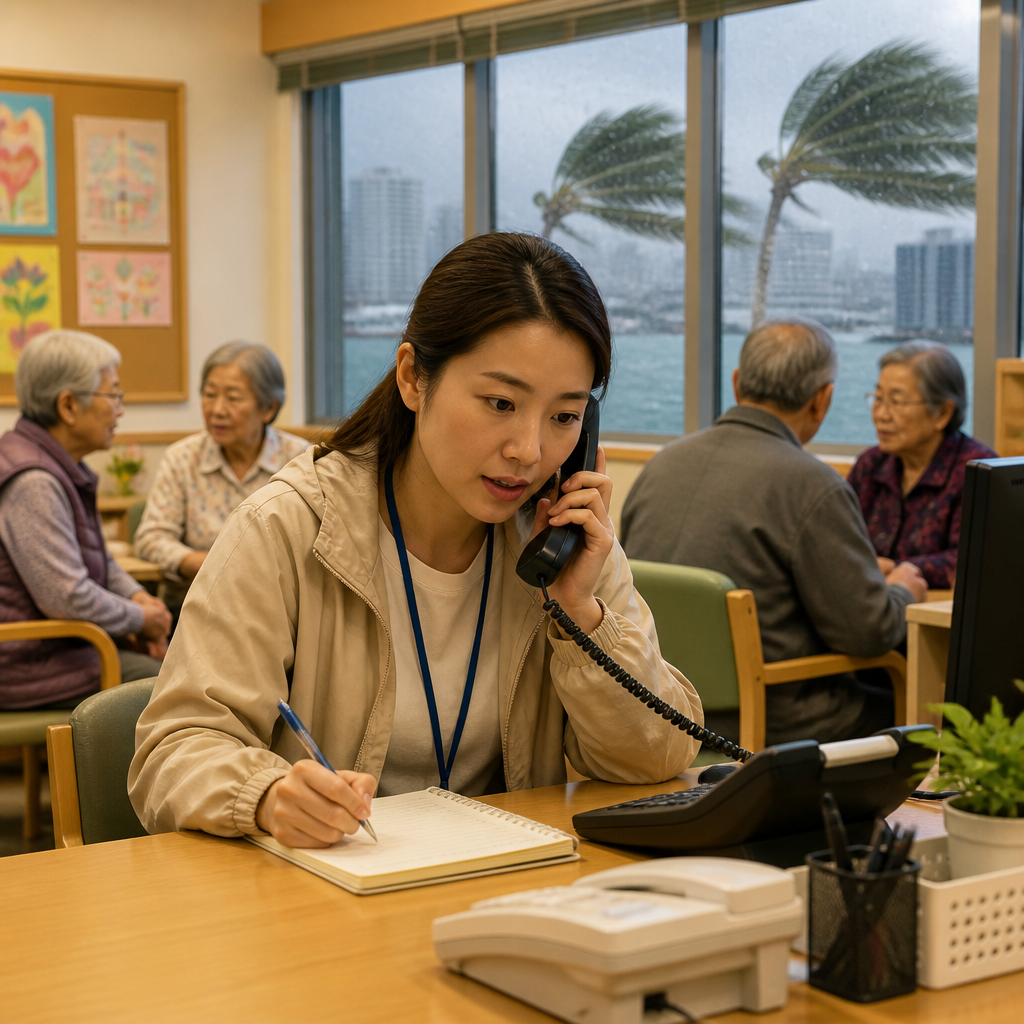 社工於颱風期間聯絡長者