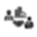 Construction and business partnership icons with worker, buildings, handshake, and executive
