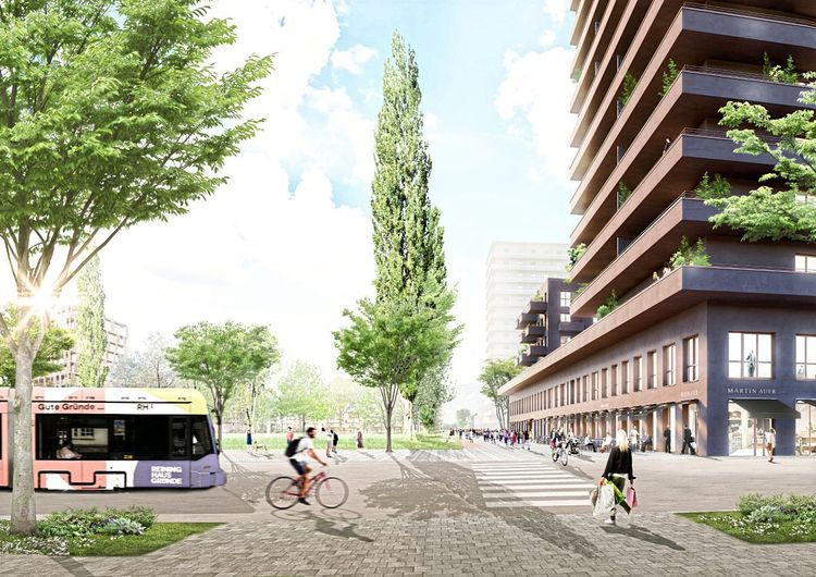 Auto freies Quartier der Stad