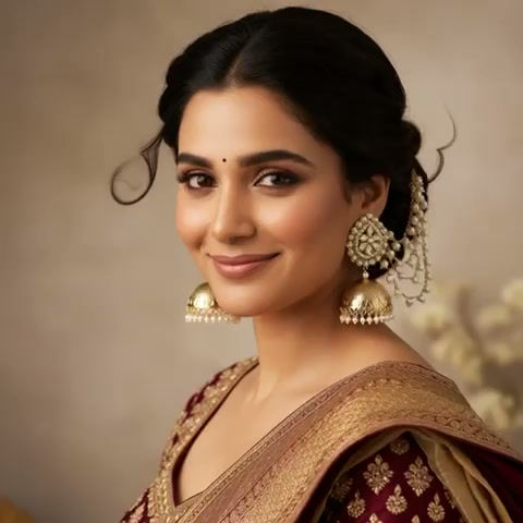Thumbnail: Royal Kundan Pearl Jhumka with Chain