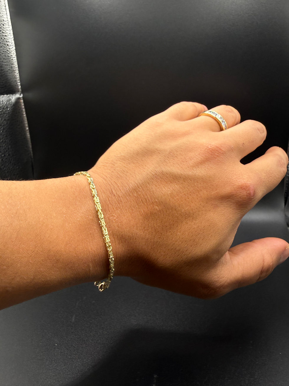 Thumbnail: Byzantine bracelet 2mm 7” 10k