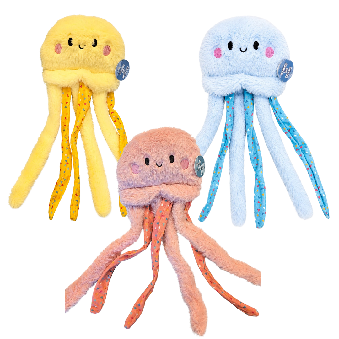 Smart Choice Squeaky Crinkle Jellyfish Plush