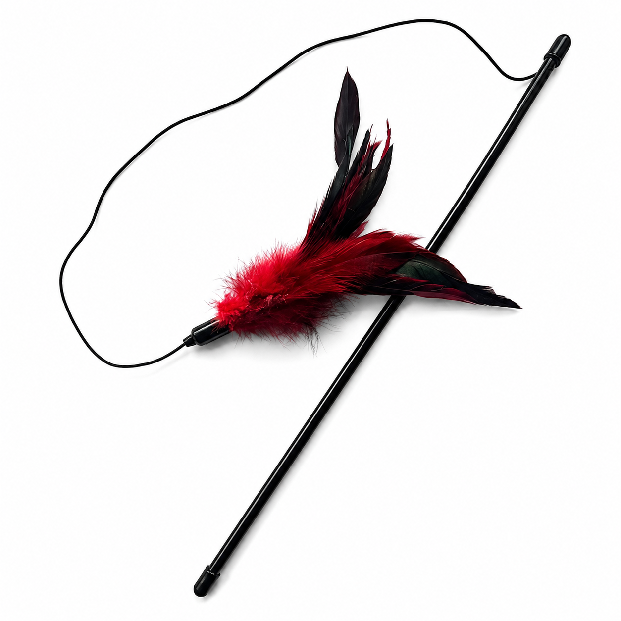 World of Pets Feather Teaser Cat Toy – Interactive Feather Wand Cat Teaser