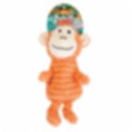 Smart Choice Orange Monkey Squeaky Plush Dog Toy - 34cm