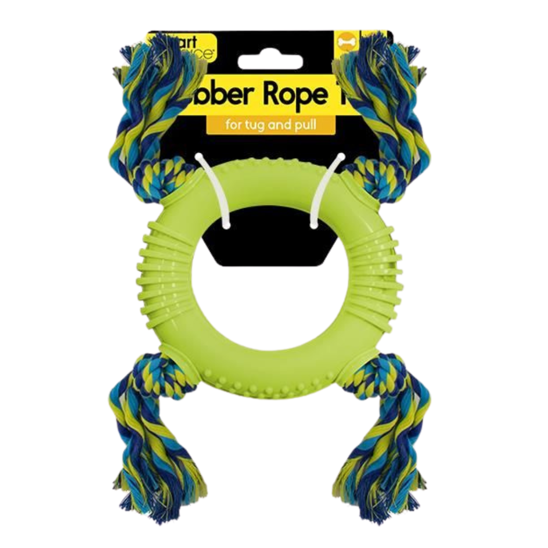 Smart Choice Rubber Ring & Rope Dog Toy