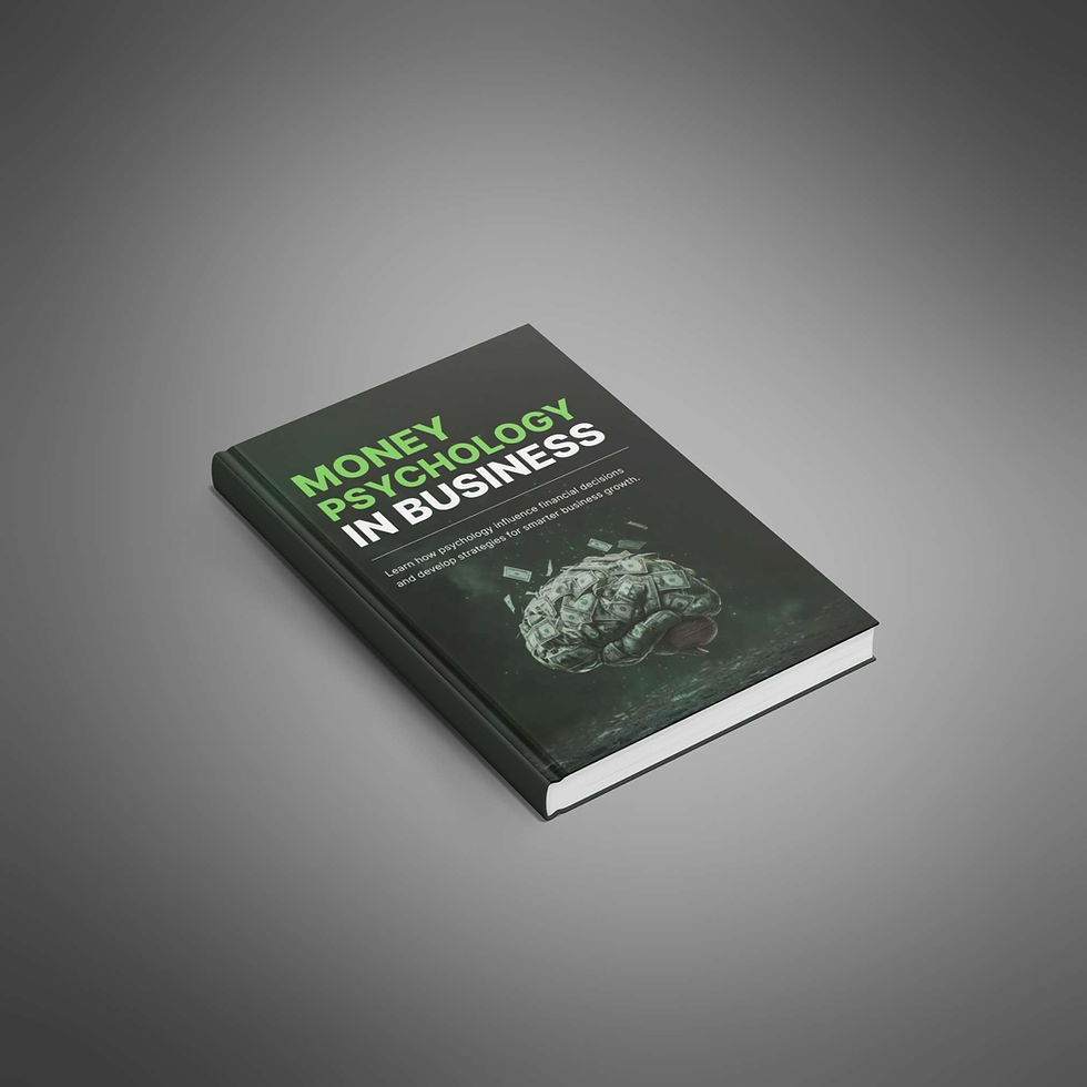 Money Psychology in Business eBook cover featuring behavioral finance and marketing strategy theme.
